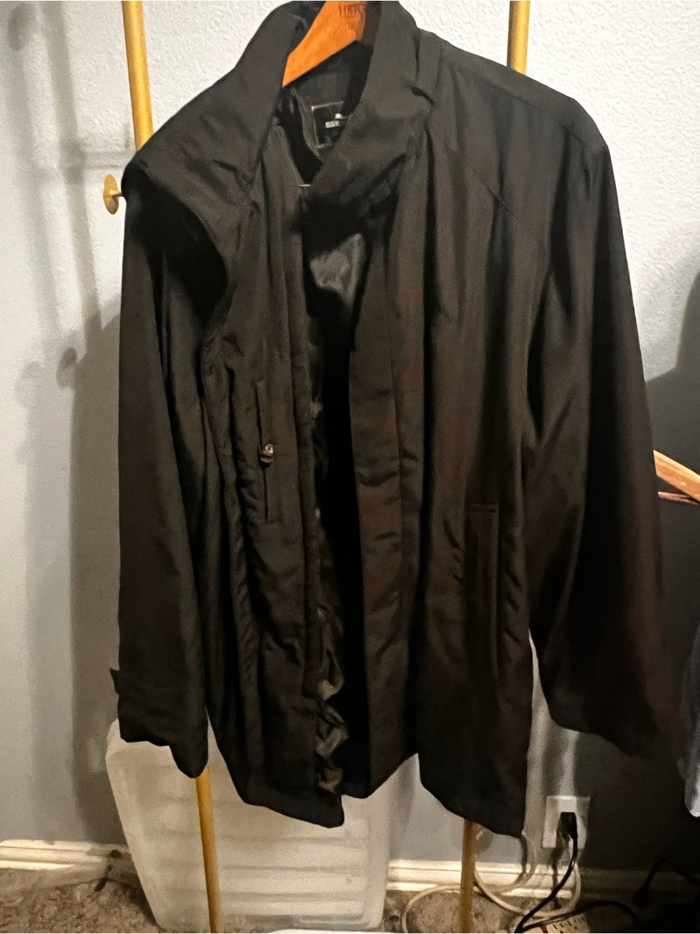 Seven7 Black Lightweight Shirt Jacket with Stand Collar